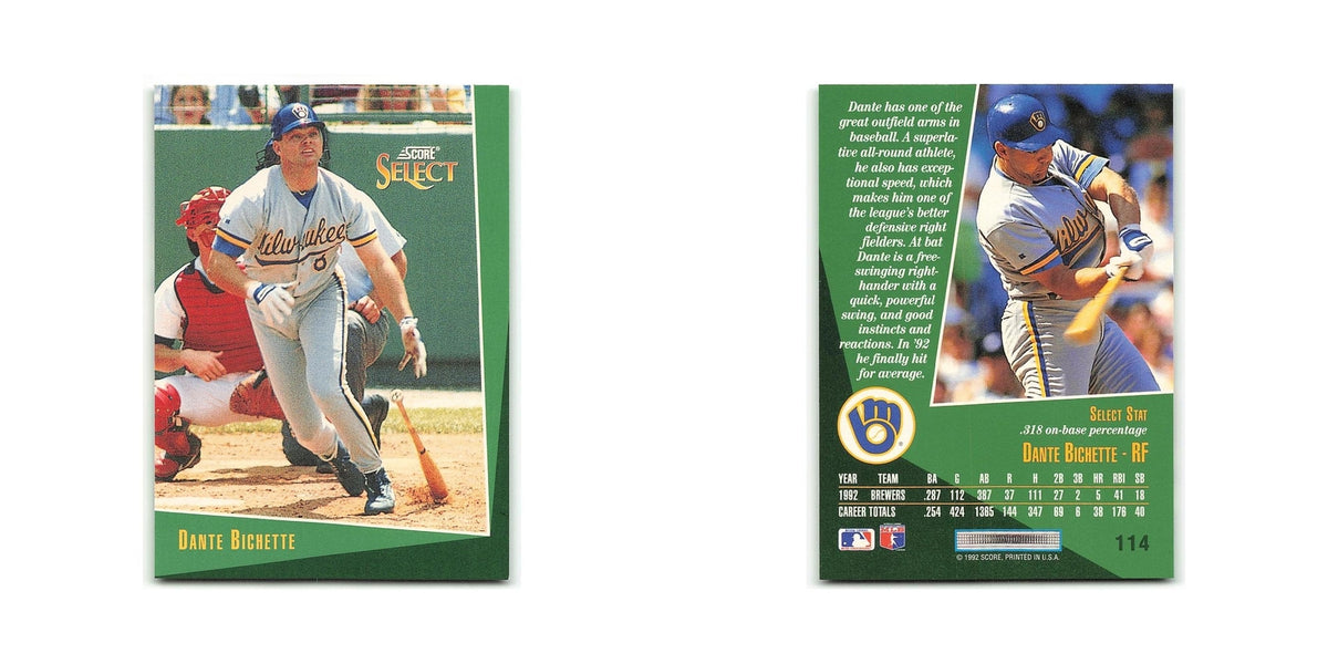Dante Bichette 1993 Score Select #114 Milwaukee Brewers Baseball Card NM