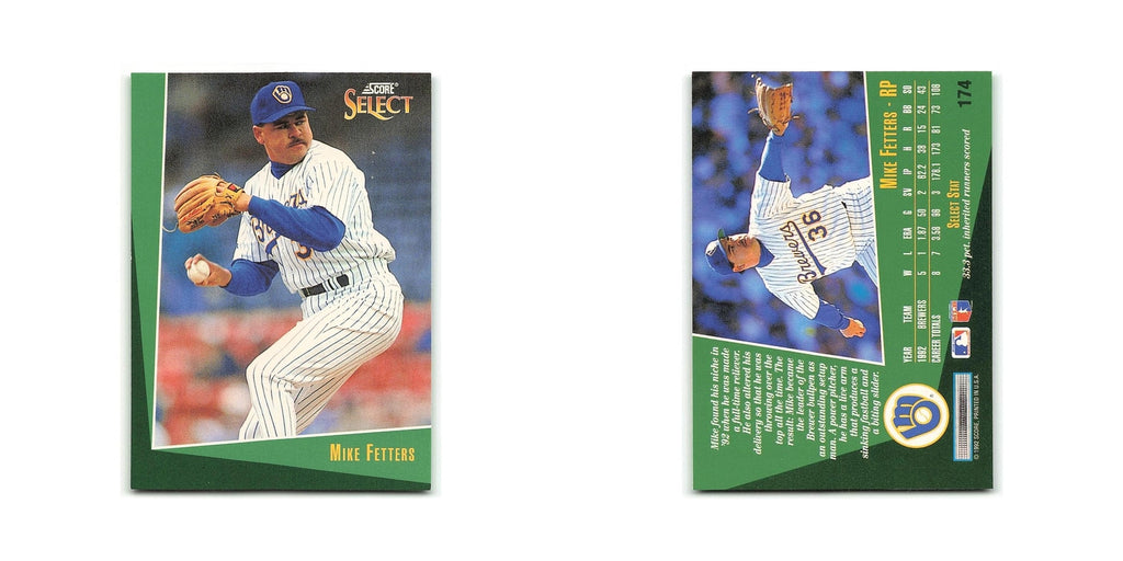Mike Fetters 1993 Score Select #174 Milwaukee Brewers Baseball Card NM