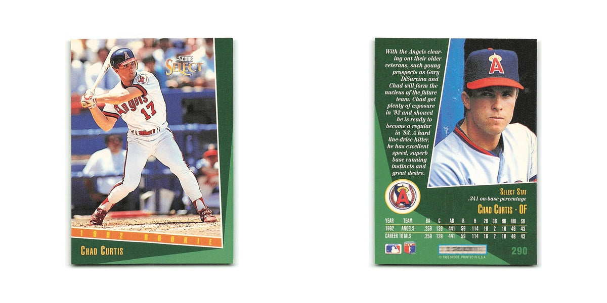 Chad Curtis Rookie 1993 Score Select #290 California Angels Baseball Card NM