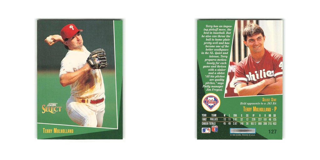 Terry Mulholland 1993 Score Select #127 Philadelphia Phillies Baseball Card NM