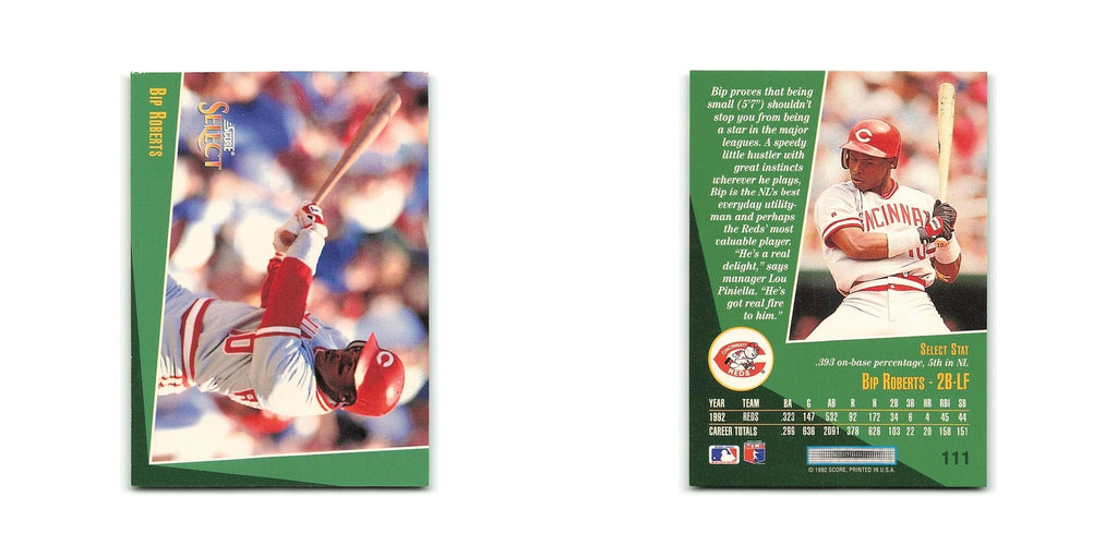 Bip Roberts 1993 Score Select #111 Cincinnati Reds Baseball Card NM