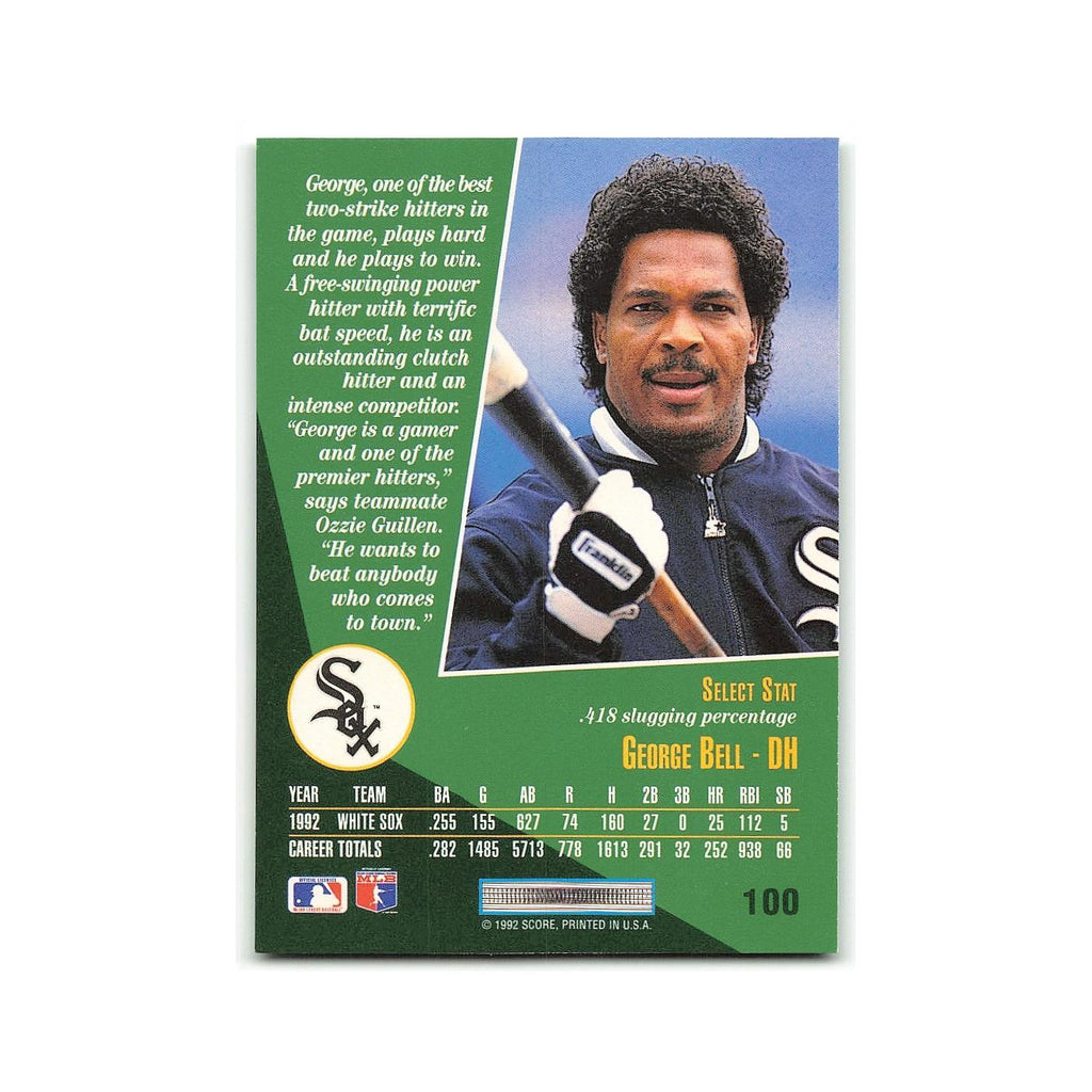 George Bell 1993 Score Select #100 Chicago White Sox Baseball Card NM