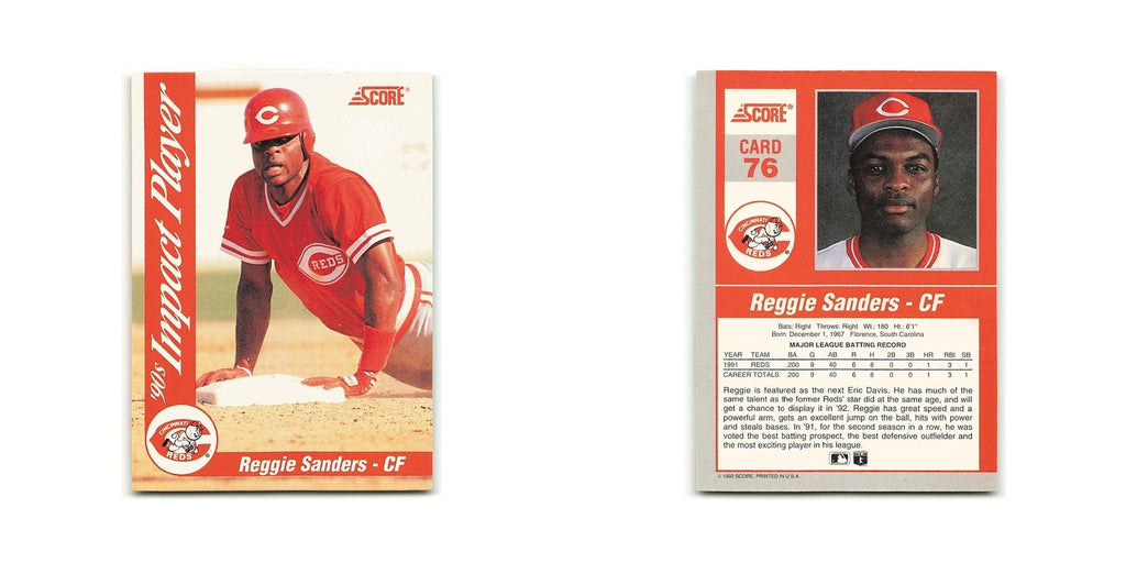 Reggie Sanders 1992 Score Impact Players #76 Cincinnati Reds Baseball Card NM