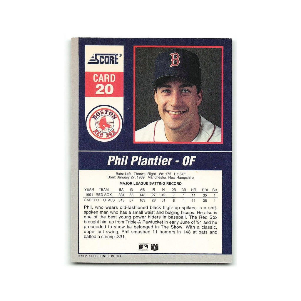 Phil Plantier 1992 Score Impact Players #20 Boston Red Sox Baseball Card NM