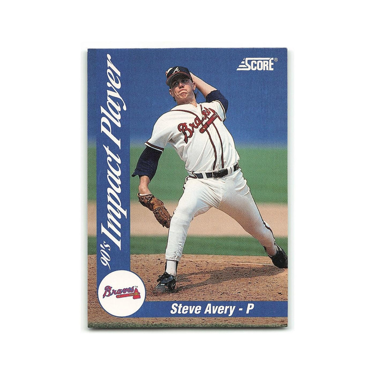 Steve Avery 1992 Score Impact Players #12 Atlanta Braves Baseball Card NM
