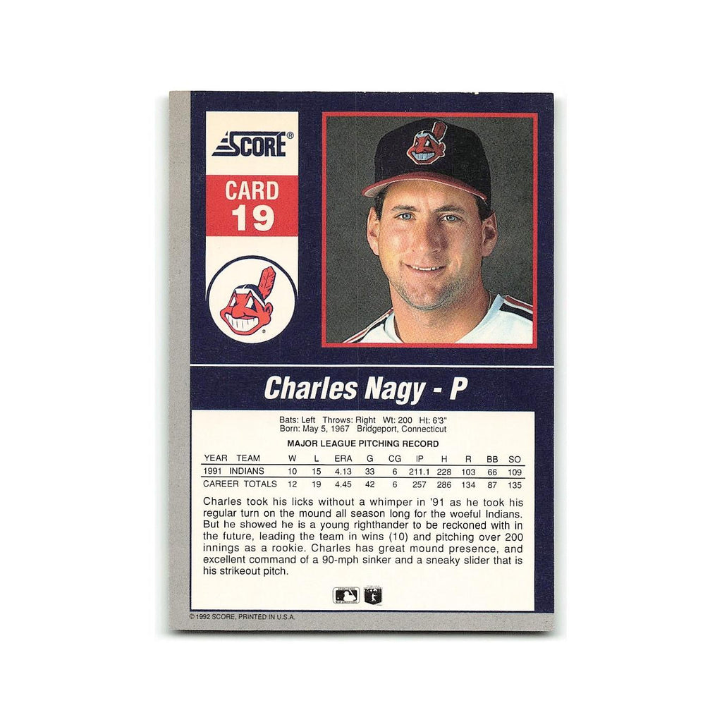 Charles Nagy 1992 Score Impact Players #19 Cleveland Indians Baseball Card NM