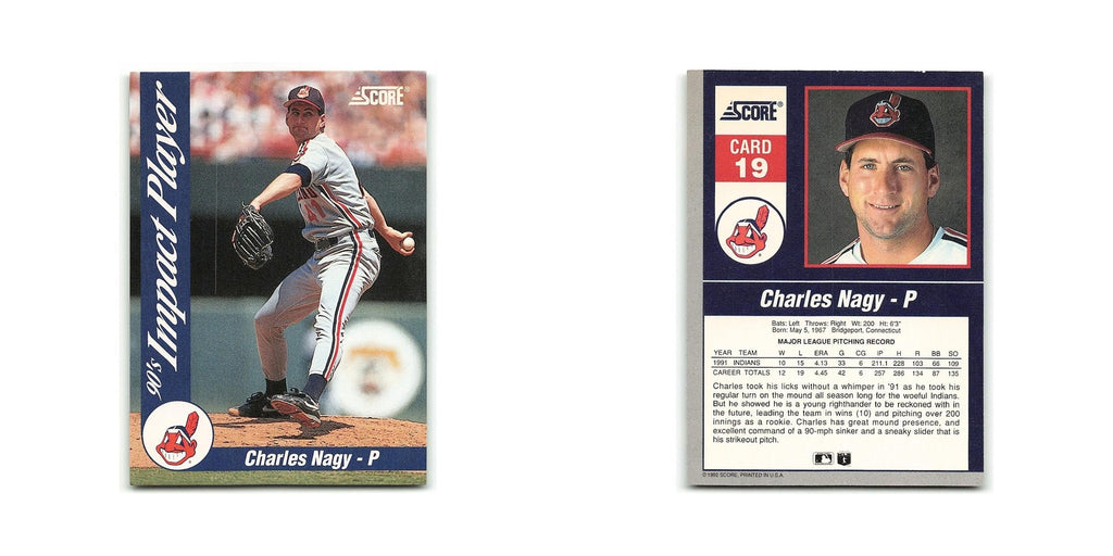 Charles Nagy 1992 Score Impact Players #19 Cleveland Indians Baseball Card NM