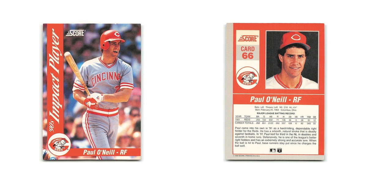 Paul O'Neill 1992 Score Impact Players #66 Cincinnati Reds Baseball Card NM