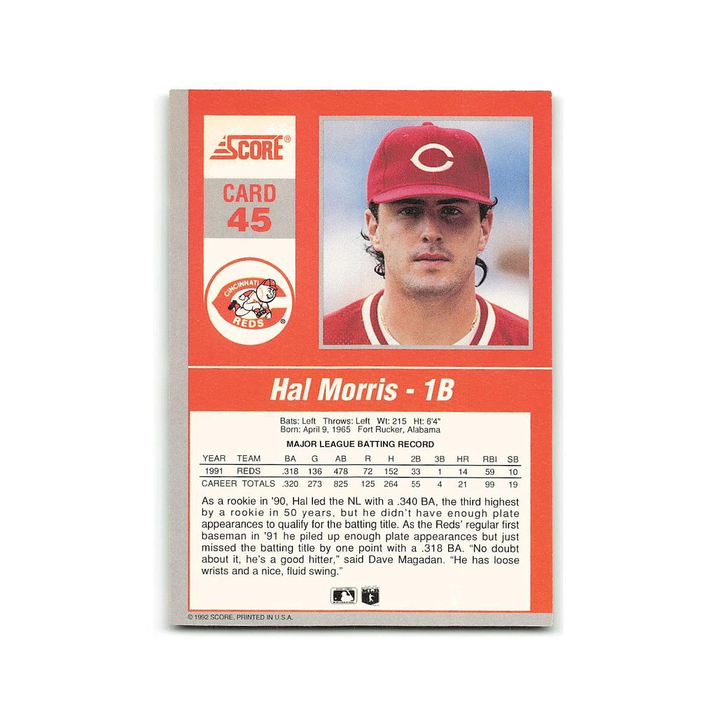 Hal Morris 1992 Score Impact Players #45 Cincinnati Reds Baseball Card NM