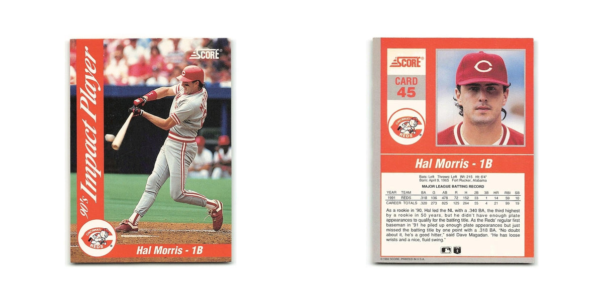 Hal Morris 1992 Score Impact Players #45 Cincinnati Reds Baseball Card NM