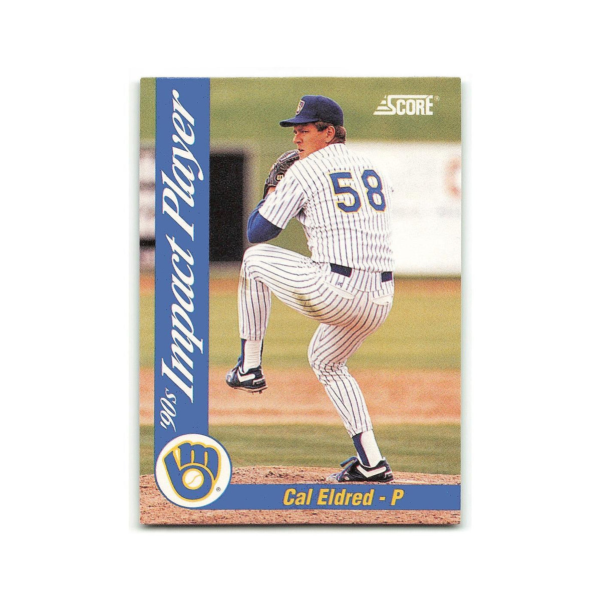 Cal Eldred 1992 Score Impact Players #89 Milwaukee Brewers Baseball Card NM