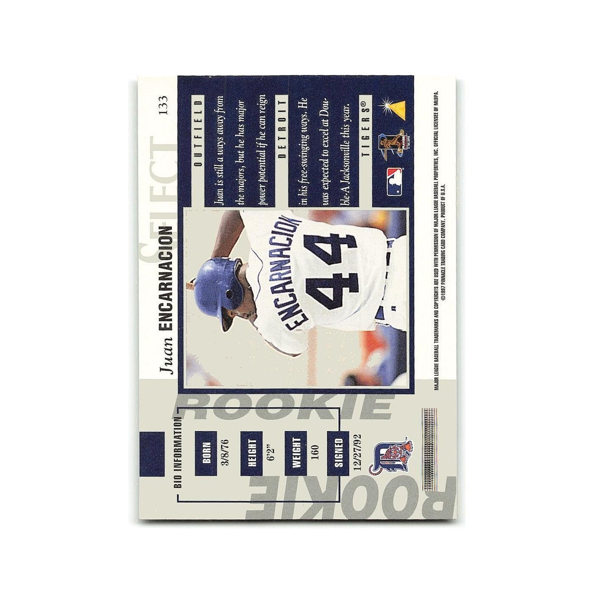 Juan Encarnacion Rookie 1997 Select #133 Detroit Tigers Baseball Card NM