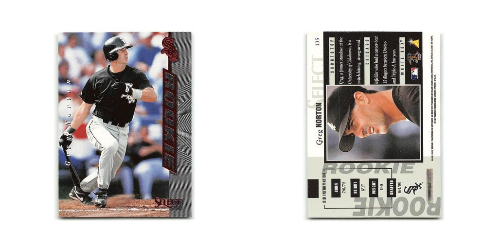 Greg Norton Rookie 1997 Select #135 Chicago White Sox Baseball Card NM
