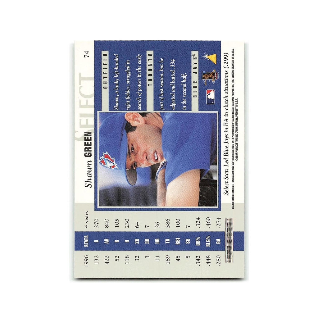 Shawn Green 1997 Select #74 Toronto Blue Jays Baseball Card NM