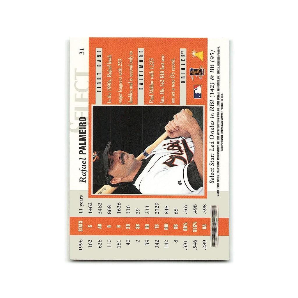Rafael Palmeiro 1997 Select #31 Baltimore Orioles Baseball Card NM