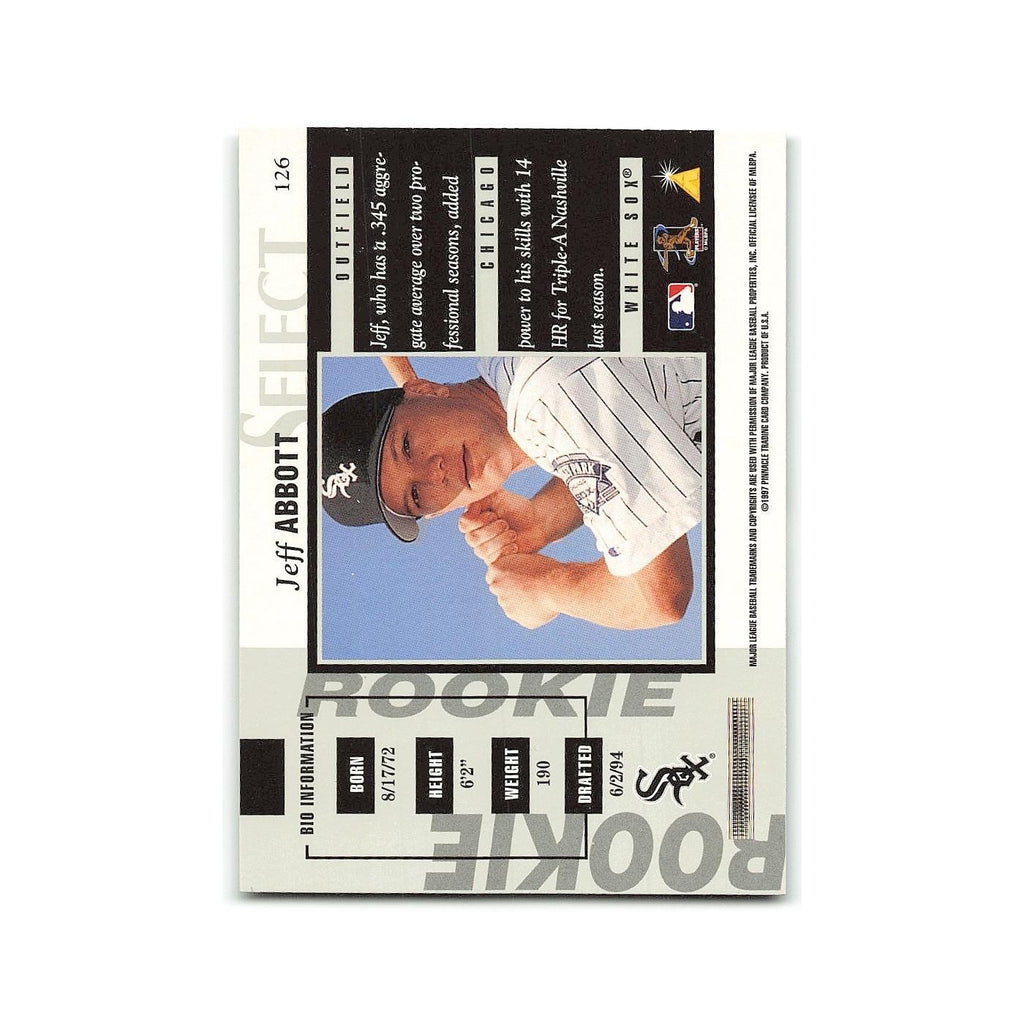 Jeff Abbott Rookie 1997 Select #126 Chicago White Sox Baseball Card NM
