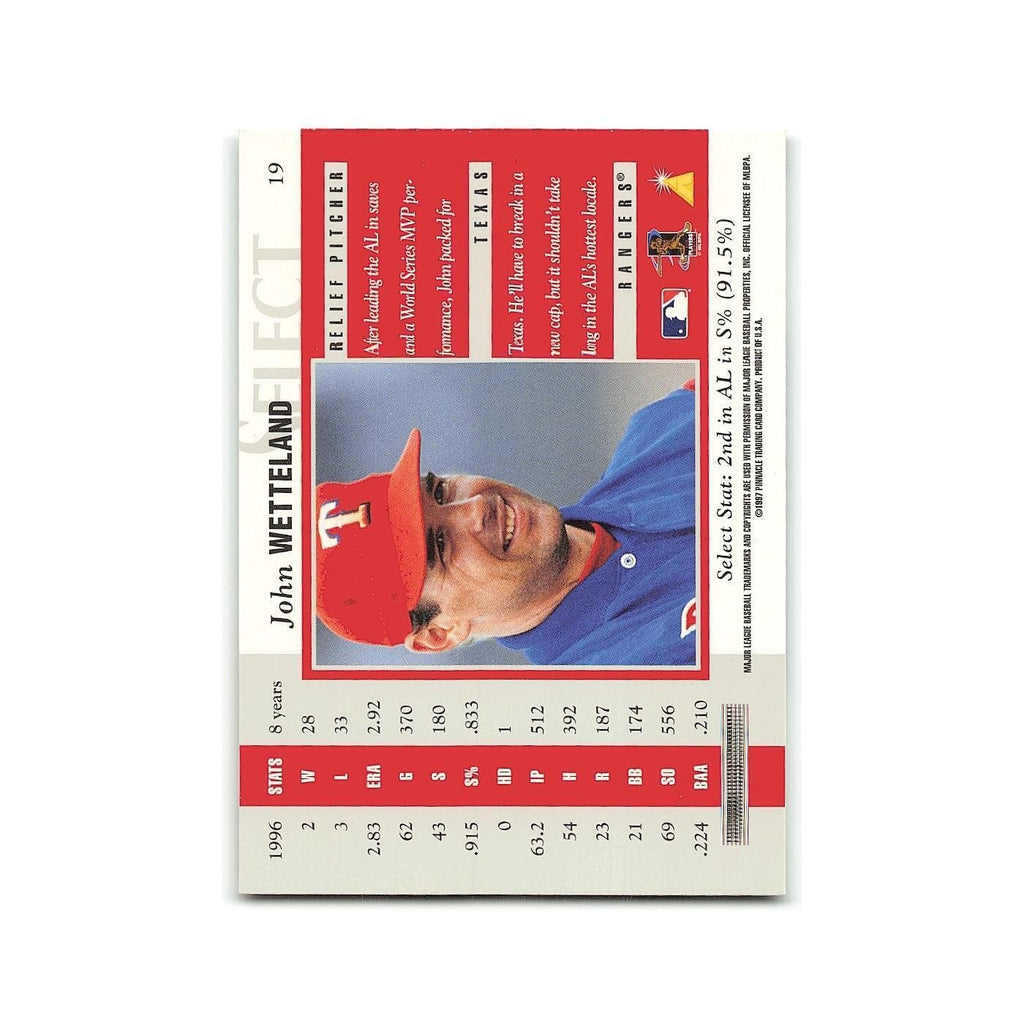 John Wetteland 1997 Select #19 Texas Rangers Baseball Card NM
