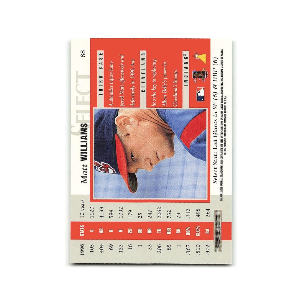 Matt Williams 1997 Select #88 Cleveland Indians Baseball Card NM