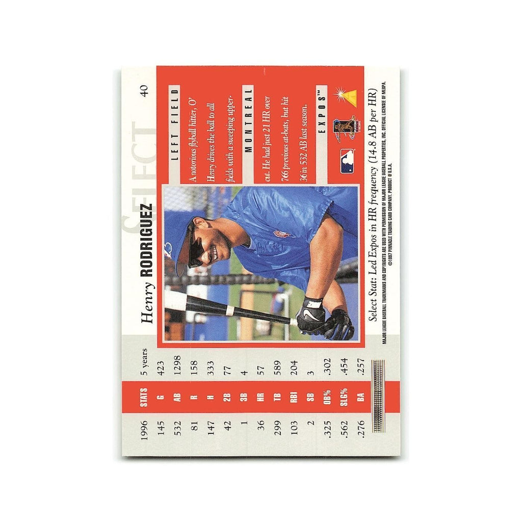 Henry Rodriguez 1997 Select #40 Montreal Expos Baseball Card NM