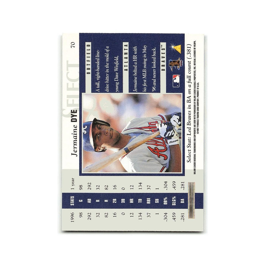 Jermaine Dye 1997 Select #70 Atlanta Braves Baseball Card NM