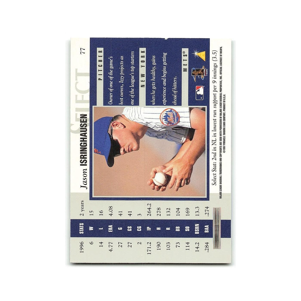 Jason Isringhausen 1997 Select #77 New York Mets Baseball Card NM