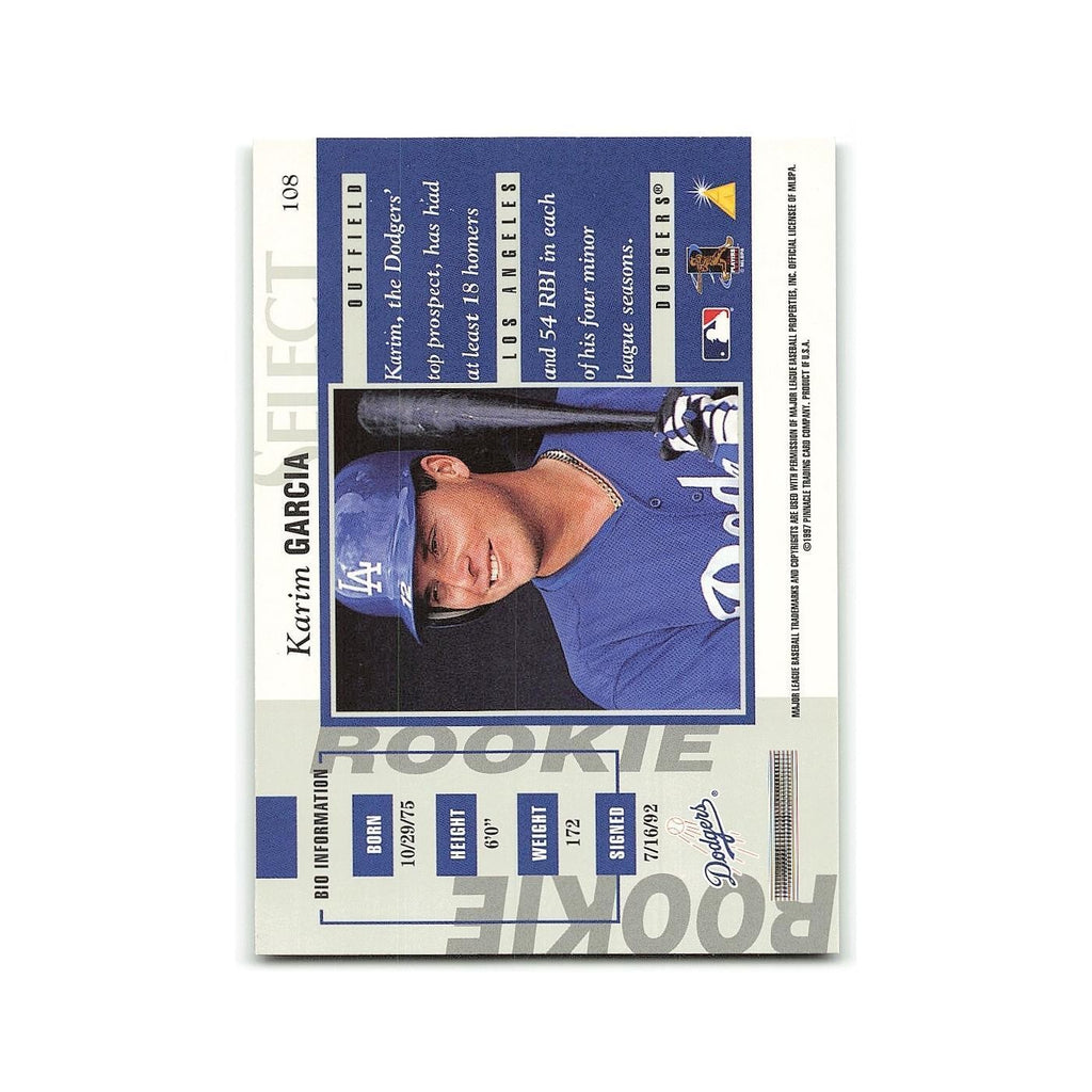 Karim Garcia Rookie 1997 Select #108 Los Angeles Dodgers Baseball Card NM