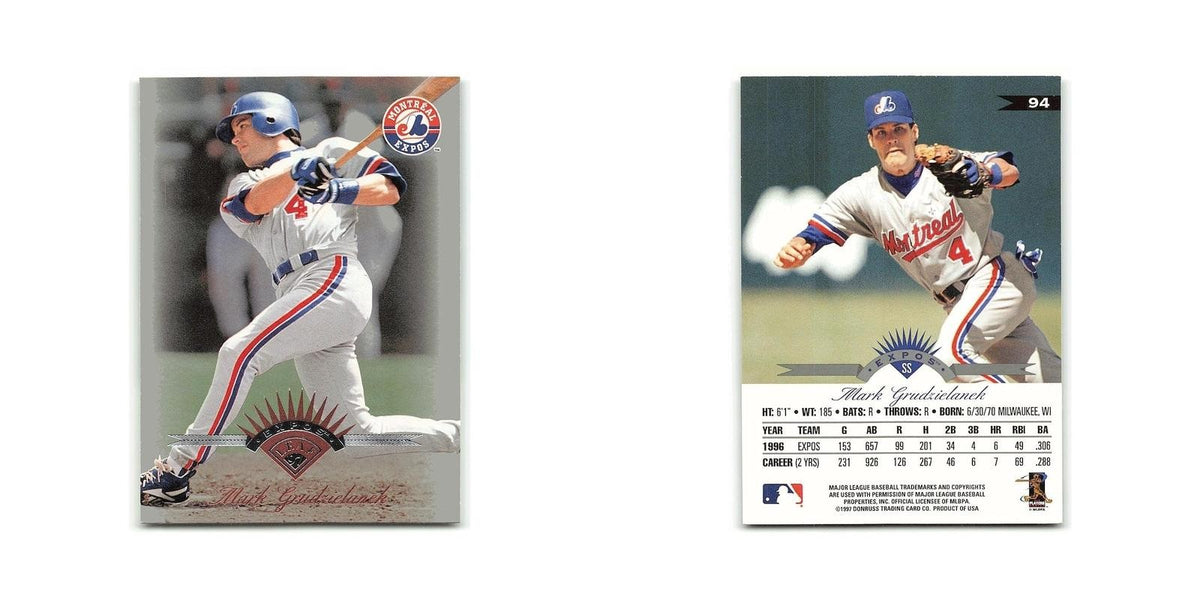 Mark Grudzielanek 1997 Leaf #94 Montreal Expos Baseball Card NM