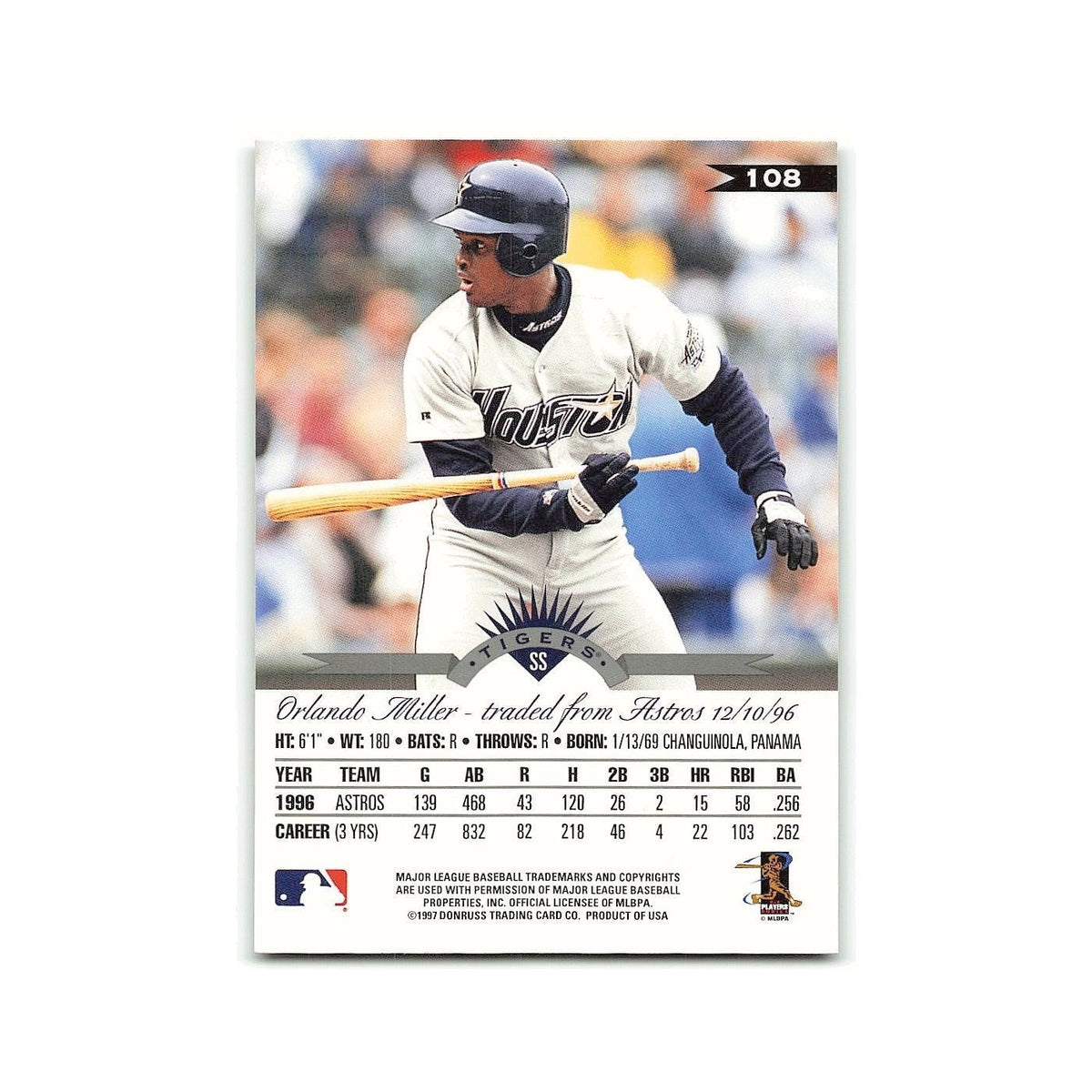 Orlando Miller 1997 Leaf #108 Detroit Tigers Baseball Card NM