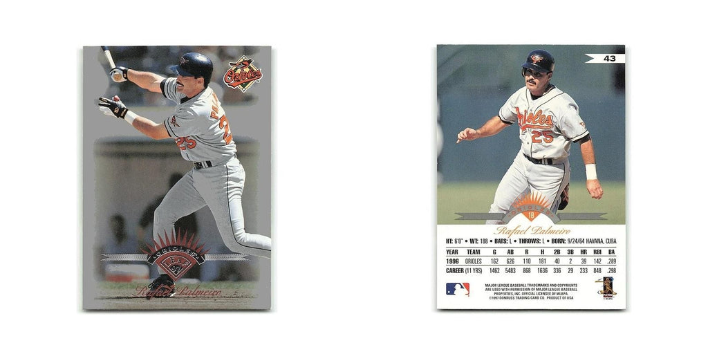 Rafael Palmeiro 1997 Leaf #43 Baltimore Orioles Baseball Card NM