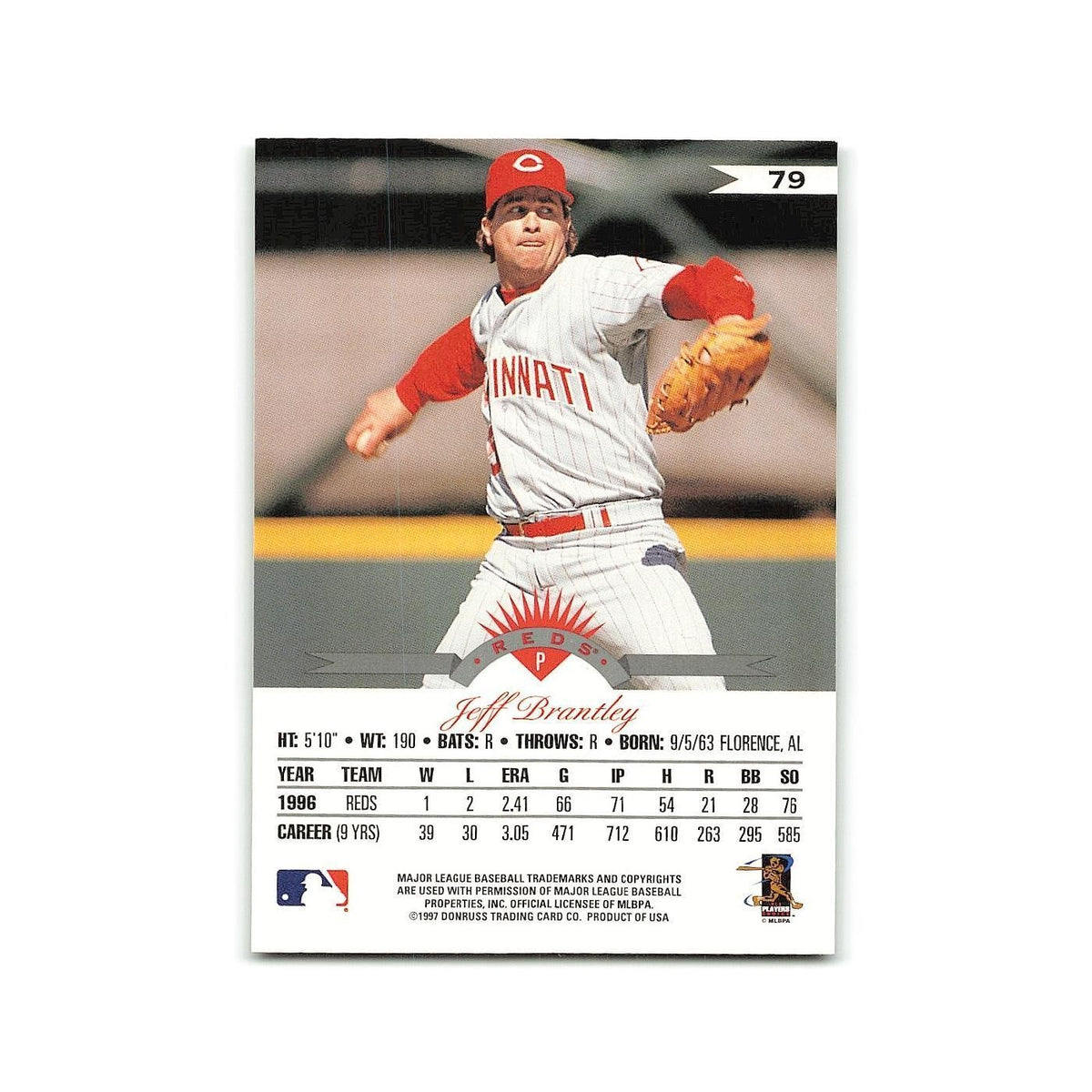 Jeff Brantley 1997 Leaf #79 Cincinnati Reds Baseball Card NM