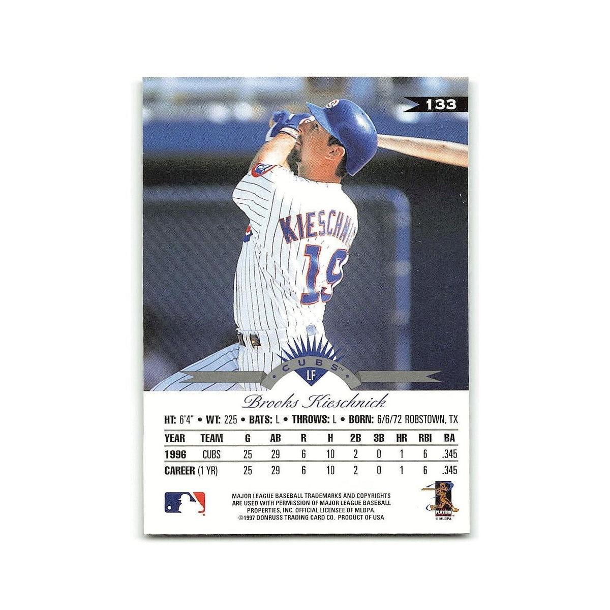 Brooks Kieschnick 1997 Leaf #133 Chicago Cubs Baseball Card NM