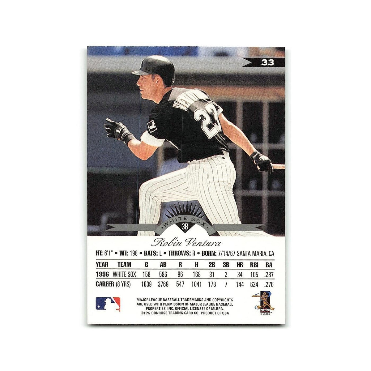 Robin Ventura 1997 Leaf #33 Chicago White Sox Baseball Card NM