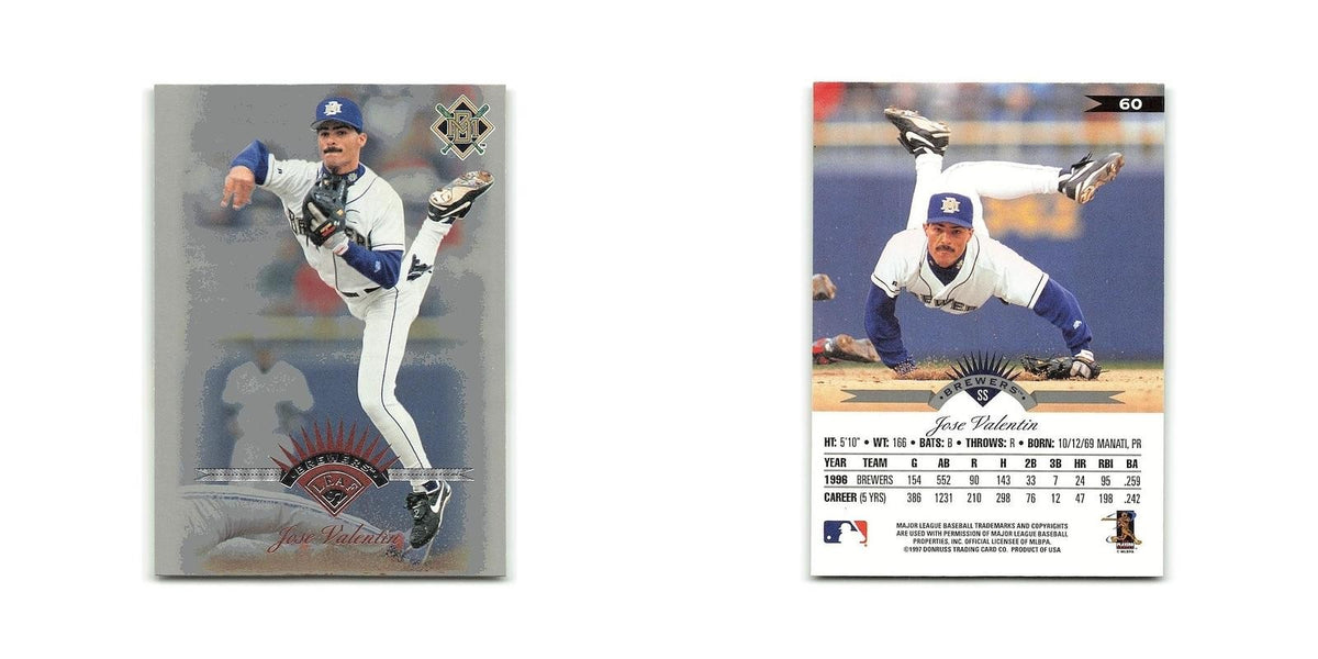 Jose Valentin 1997 Leaf #60 Milwaukee Brewers Baseball Card NM