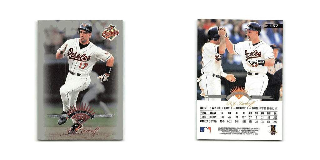 B.J. Surhoff 1997 Leaf #157 Baltimore Orioles Baseball Card NM