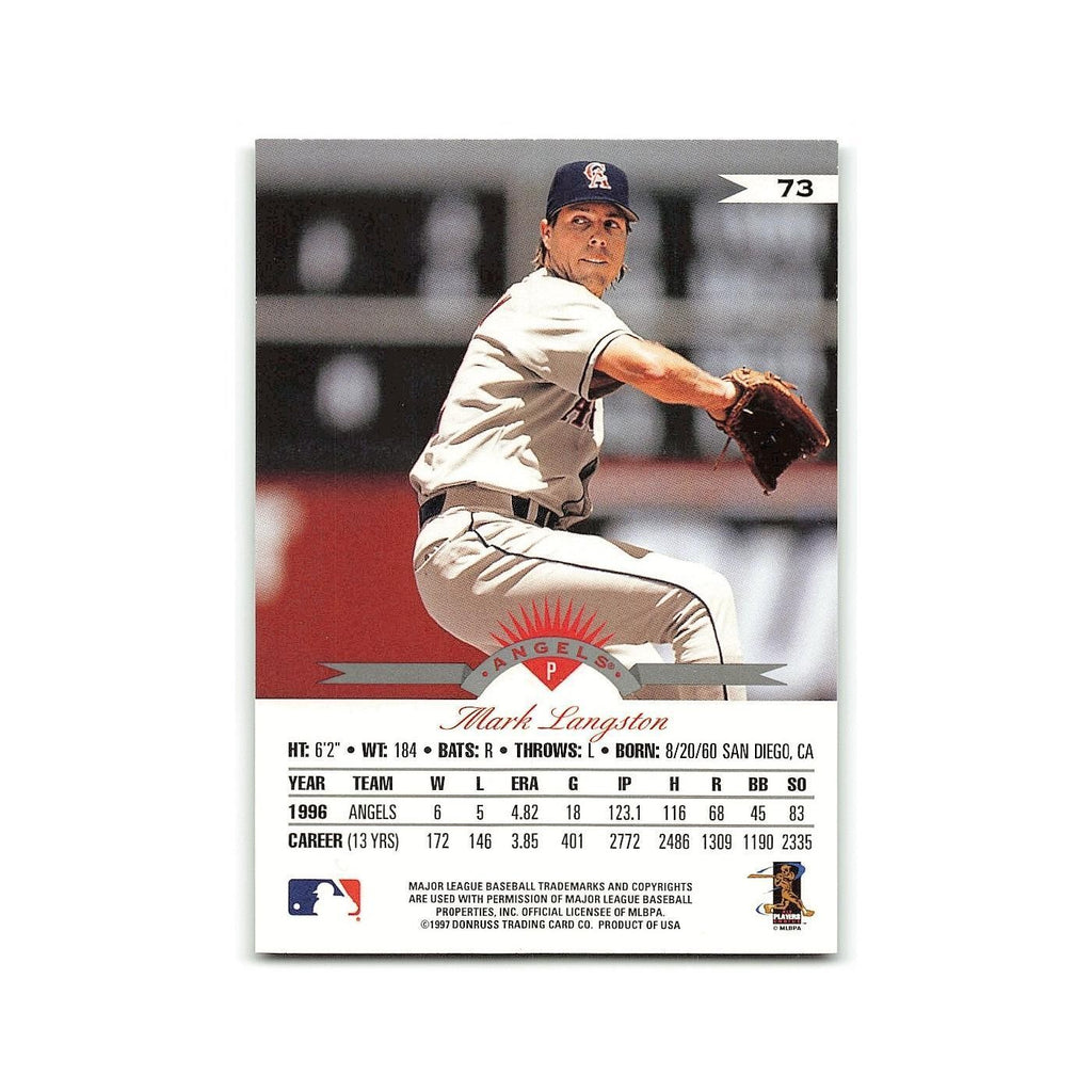 Mark Langston 1997 Leaf #73 Anaheim Angels Baseball Card NM