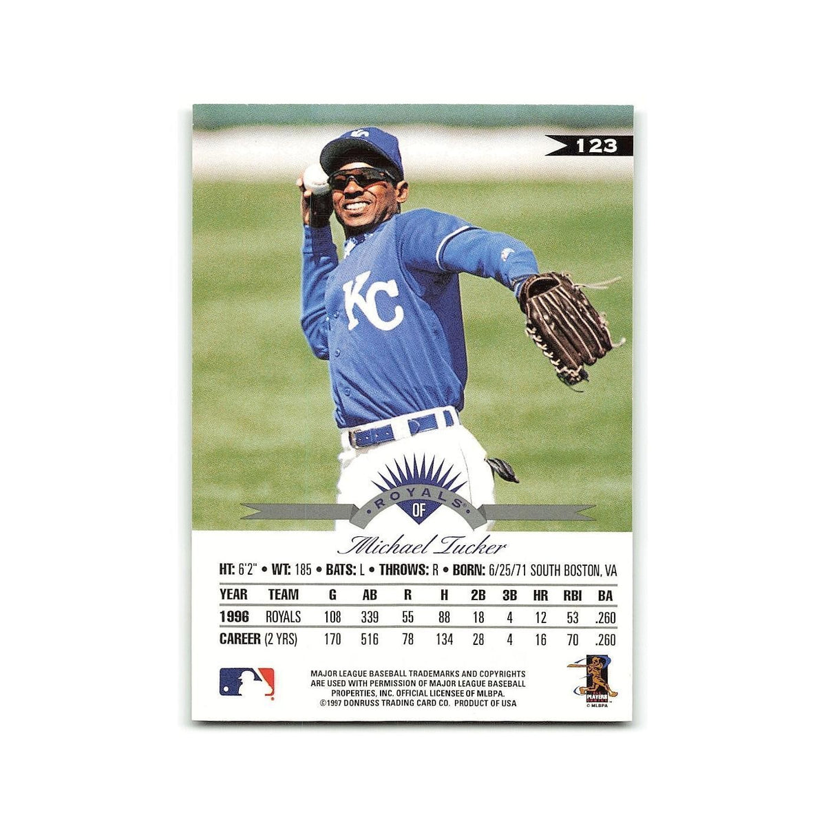 Michael Tucker 1997 Leaf #123 Kansas City Royals Baseball Card NM