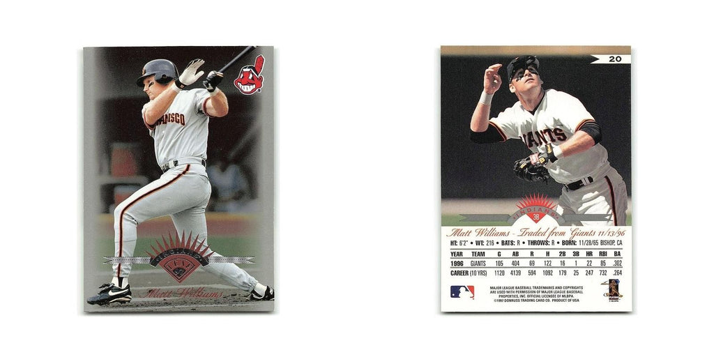 Matt Williams 1997 Leaf #20 Cleveland Indians Baseball Card NM