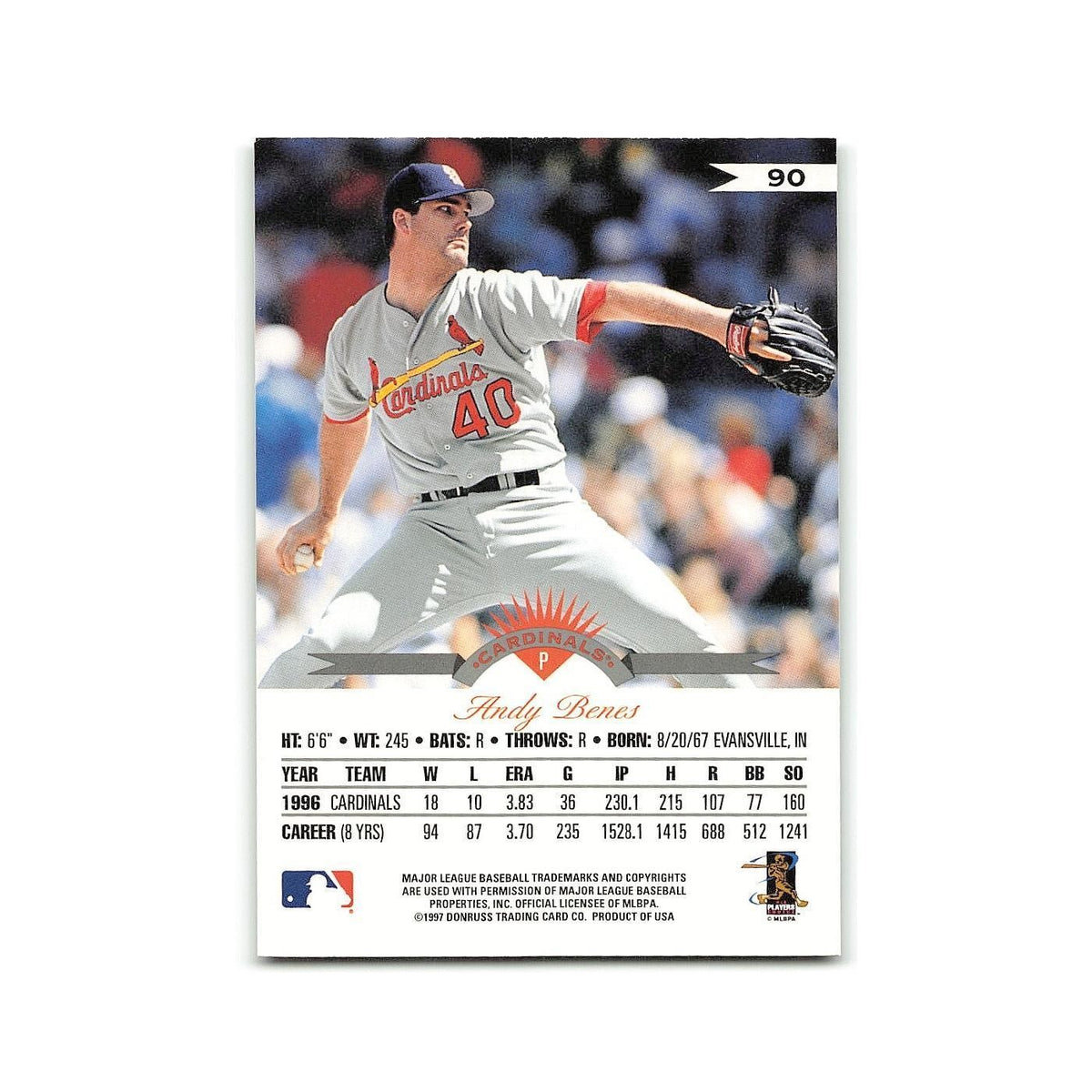 Andy Benes 1997 Leaf #90 St. Louis Cardinals Baseball Card NM