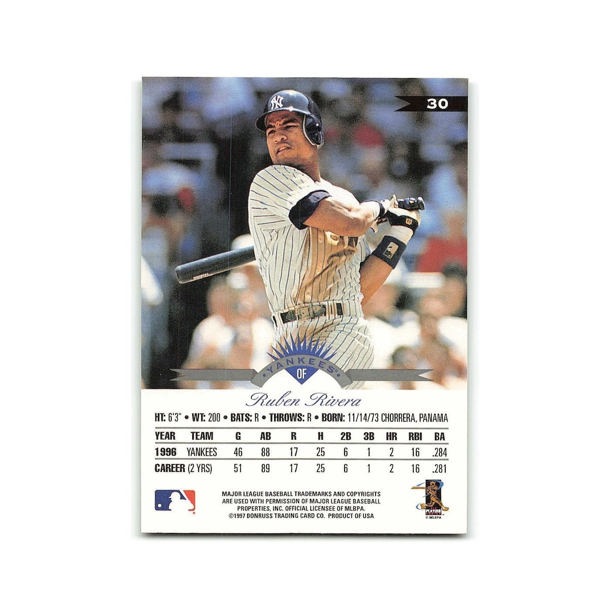 Ruben Rivera 1997 Leaf #30 New York Yankees Baseball Card NM