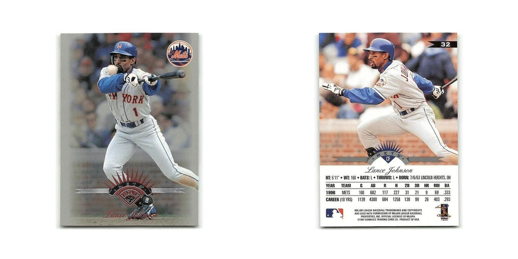 Lance Johnson 1997 Leaf #32 New York Mets Baseball Card NM