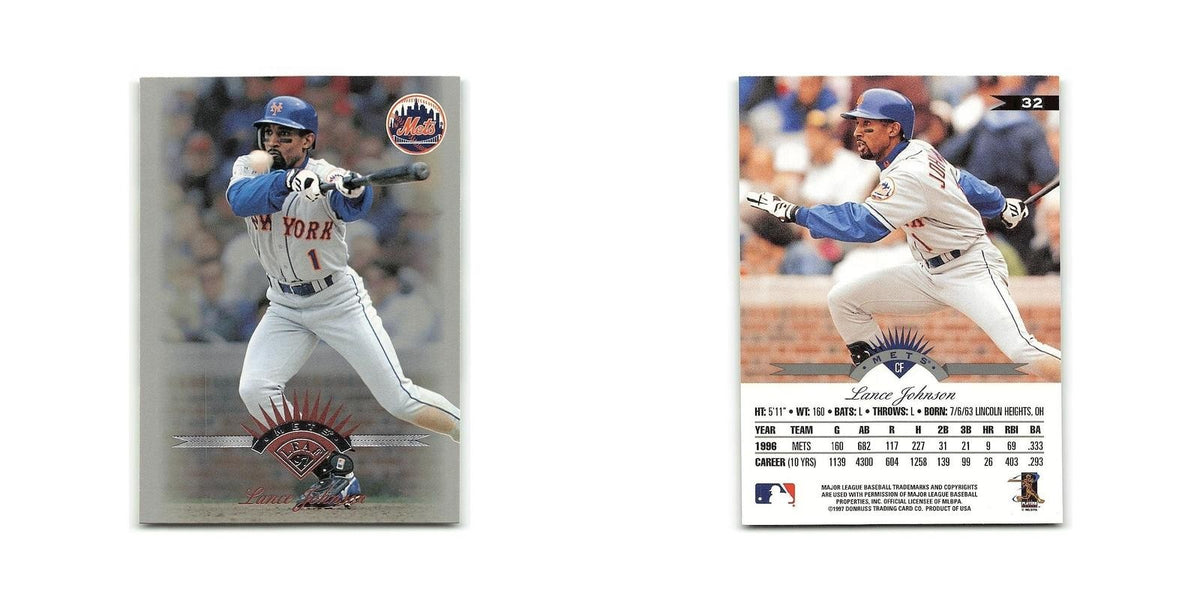 Lance Johnson 1997 Leaf #32 New York Mets Baseball Card NM