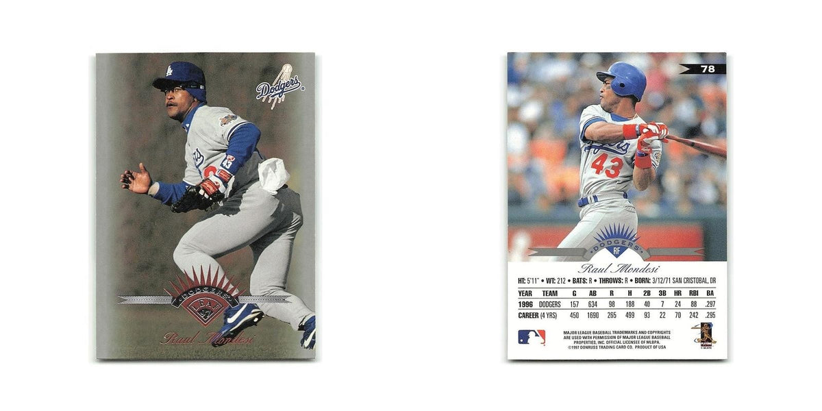 Raul Mondesi 1997 Leaf #78 Los Angeles Dodgers Baseball Card NM