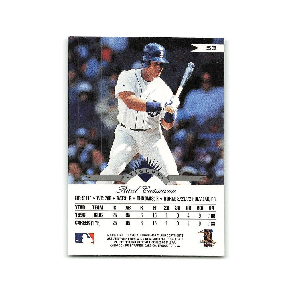 Raul Casanova 1997 Leaf #53 Detroit Tigers Baseball Card NM