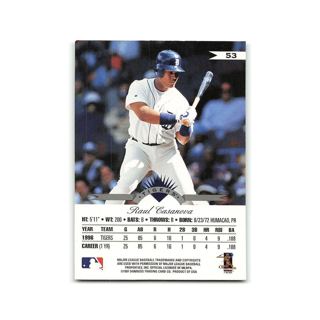 Raul Casanova 1997 Leaf #53 Detroit Tigers Baseball Card NM