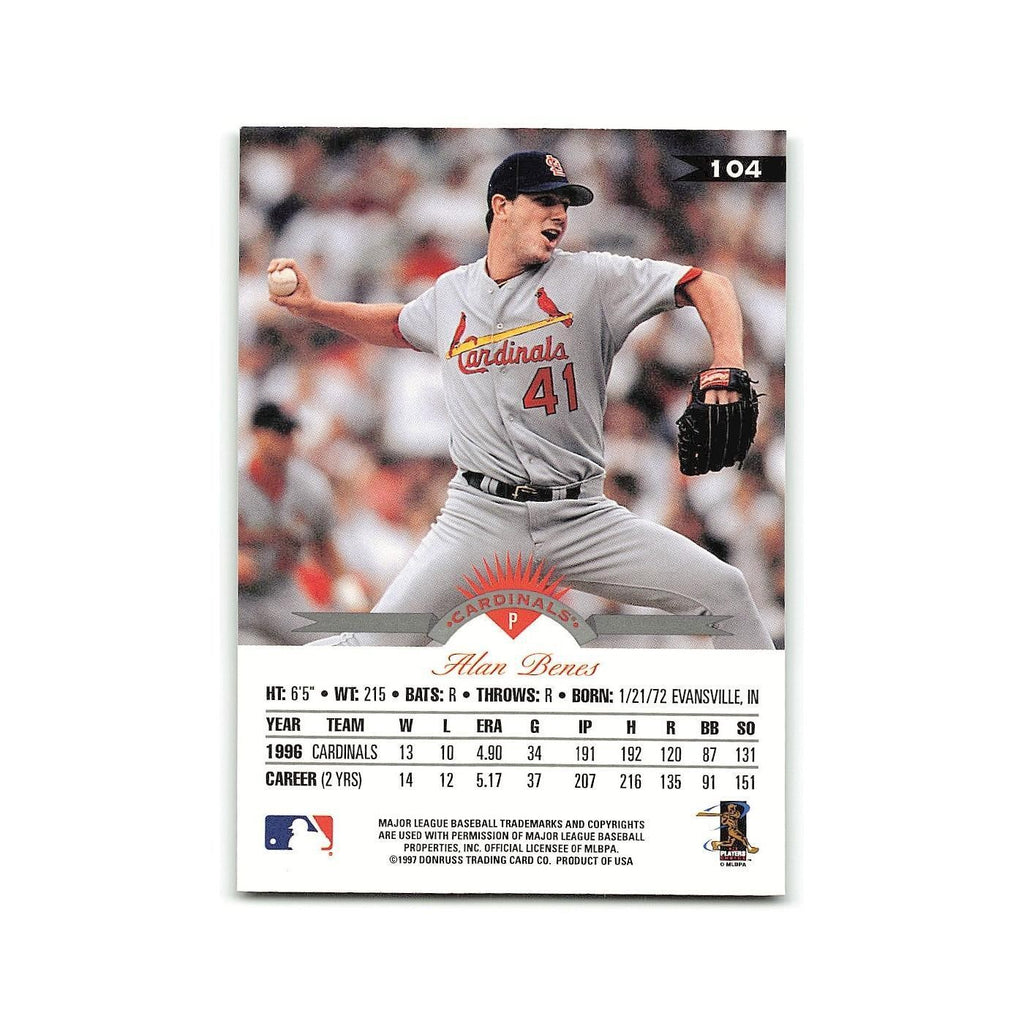 Alan Benes 1997 Leaf #104 St. Louis Cardinals Baseball Card NM