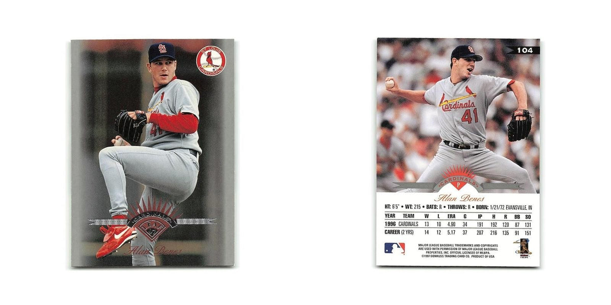 Alan Benes 1997 Leaf #104 St. Louis Cardinals Baseball Card NM