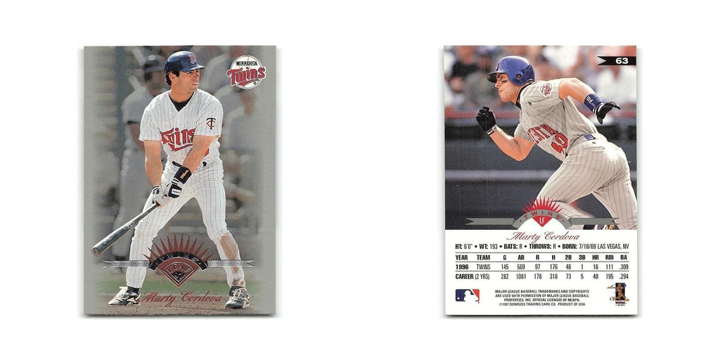 Marty Cordova 1997 Leaf #63 Minnesota Twins Baseball Card NM