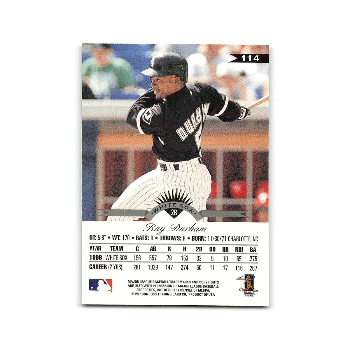 Ray Durham 1997 Leaf #114 Chicago White Sox Baseball Card NM