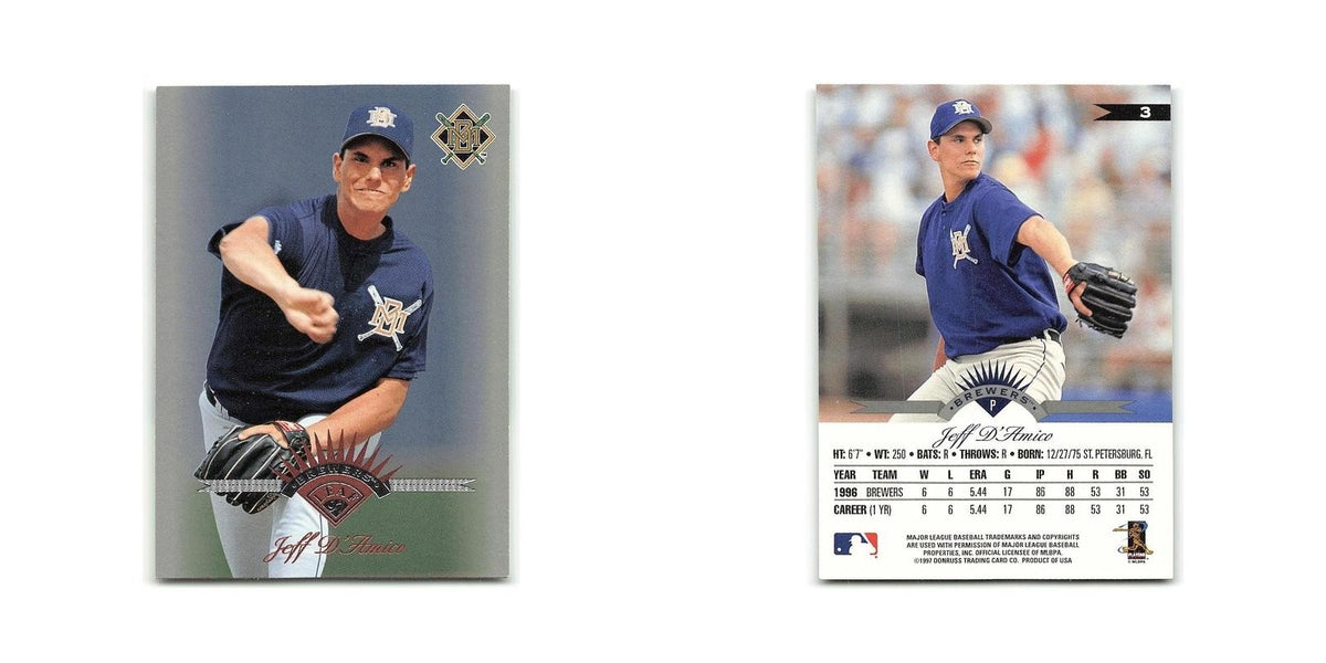 Jeff D'Amico 1997 Leaf #3 Milwaukee Brewers Baseball Card NM