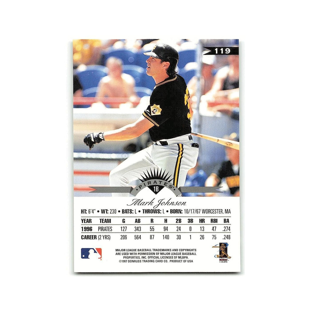 Mark Johnson 1997 Leaf #119 Pittsburgh Pirates Baseball Card NM